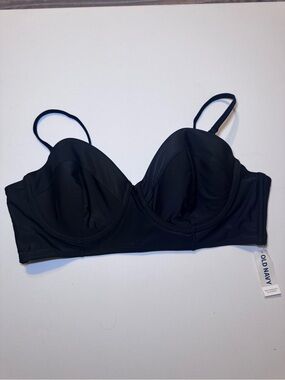 Old Navy Black Longline Underwire Bathing Suit Top